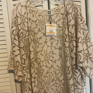 NWT Anne Klein Short Sleeve Open Cardigan with slits on either side Small/Medium